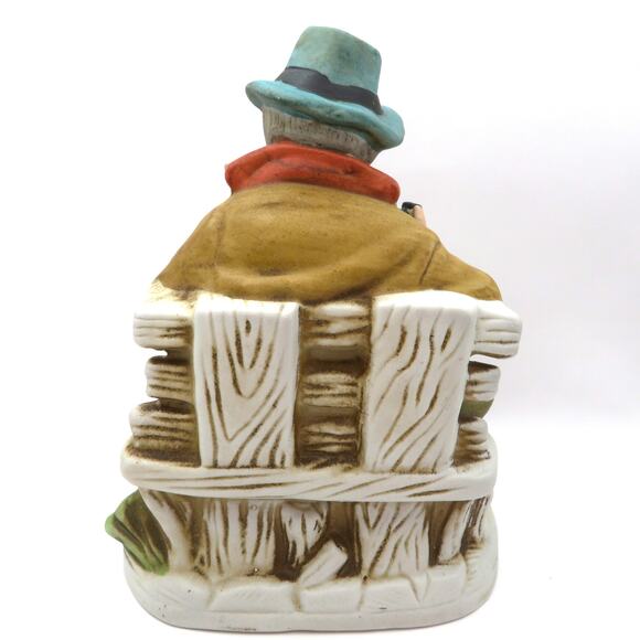 Vintage Chalkware/Ceramic Musician Figurine Old Man with Pipe and Clarinet 8" - Picture 5 of 9